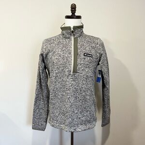 NWT Columbia Men's Sweater Weather Half Zip Fleece Top Dark Stone Heather Small